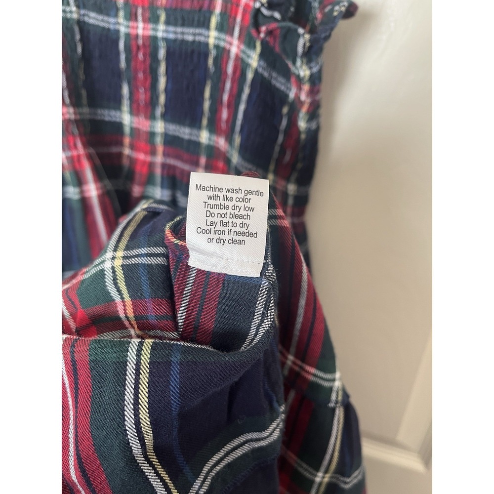 Hill House Home Ellie Nap Dress Tartan Plaid Smocked Navy Women's XS Coastal - Picture 12 of 12